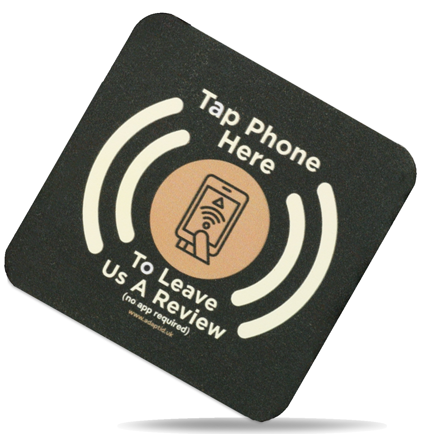 Contactless Review Us On 100mm Square Black